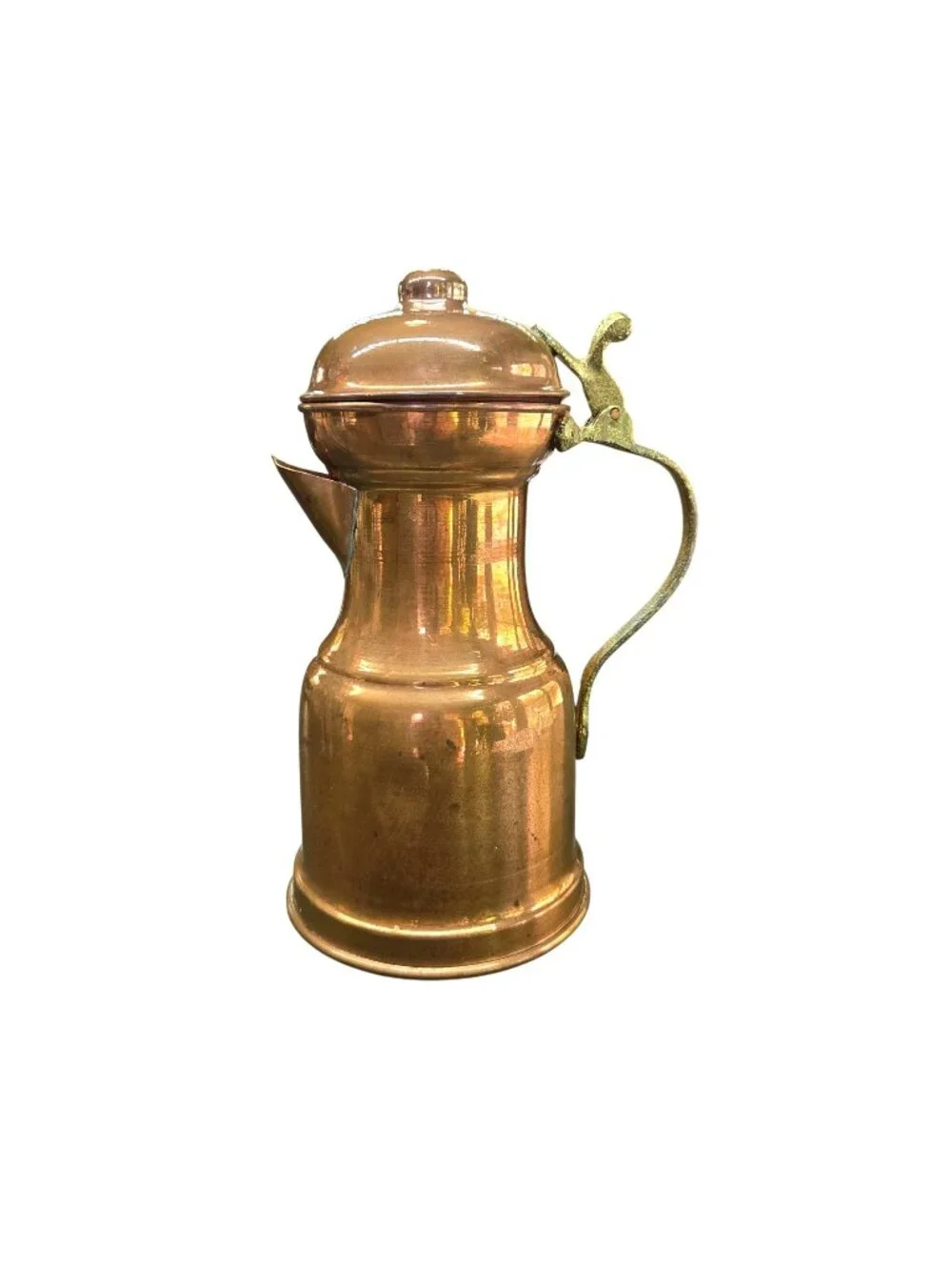 Vintage Handmade Copper Pitcher Brass Handle - 8 Inches Tall - Made In Turkey